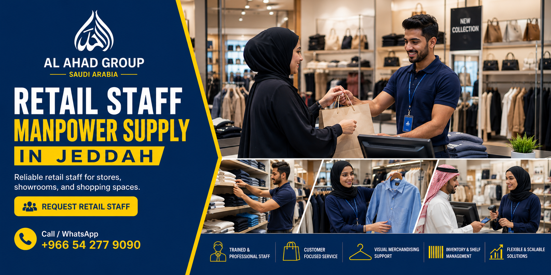 Retail manpower support in Jeddah for stores, supermarkets, malls and customer-facing operations.