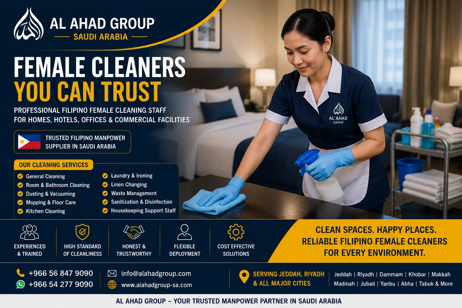 AL AHAD GROUP graphic for filipino female workers in saudi arabia for employer operations employer planning in Saudi Arabia